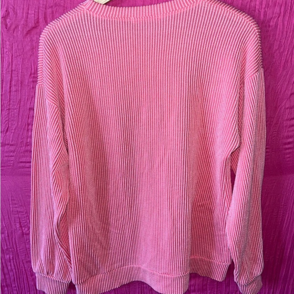 Pink 'AMEN' Ribbed Sweatshirt - Picture 2 of 7